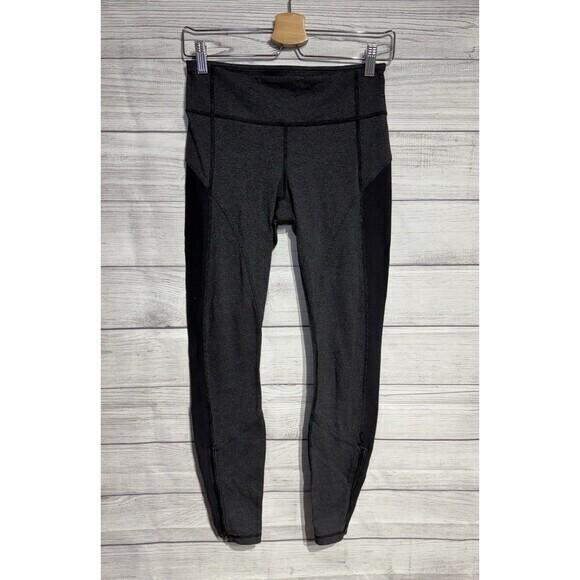 Lululemon Pants - Lululemon Leggings  Gray Ankle Zippers Womens 6